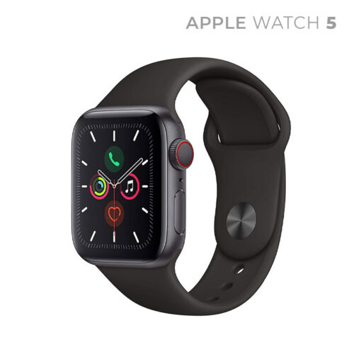 APPLE Watch 5 GPS + Cellular 40, 42, 44, 46 mm Silver Aluminium Case with White Sport Band(White Strap, Regular)